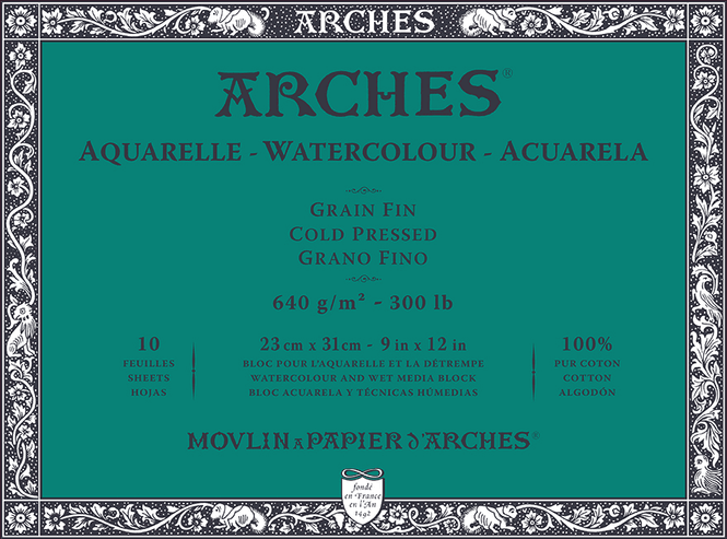 Hovedbilde ARCHES Aquarelle CP 23x31 cm 640G NAWH Block 10 ...