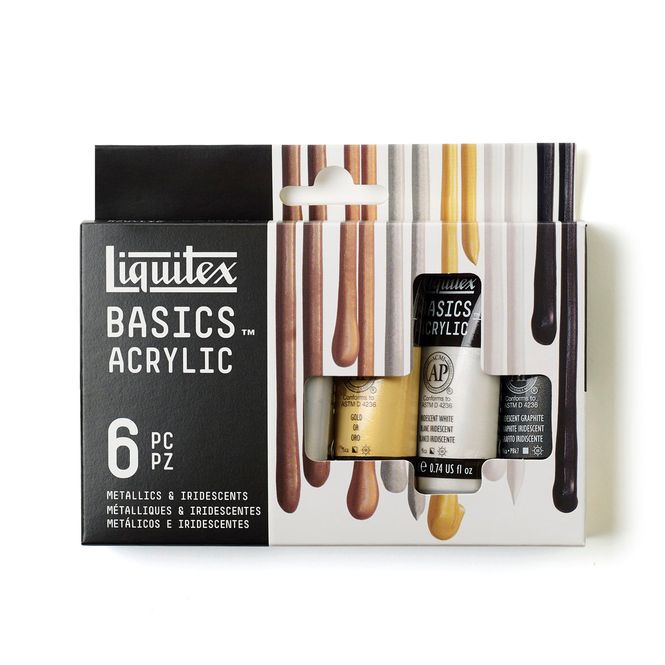 Hovedbilde LQX BASICS ACRYLIC COLOUR SET 6X22ML METAL & ...