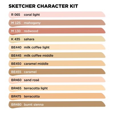 Sketcher Set 12 pcs Character Kit