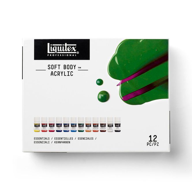 Hovedbilde LIQUITEX PRO SOFT BODY 12X22ML SET - ESSENTIALS