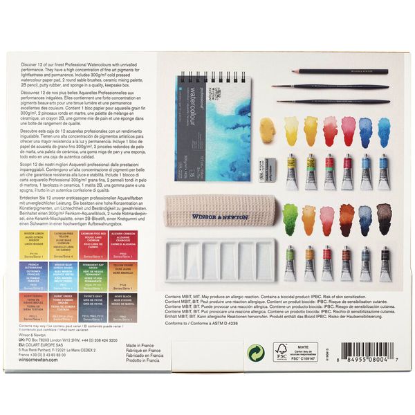 W&N PROFESSIONAL WATERCOLOUR 12 TUBE STUDIO CASE