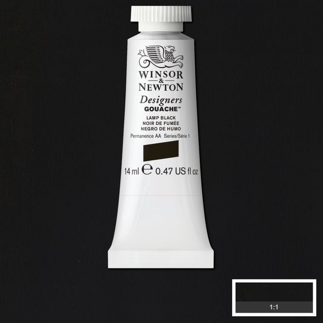Hovedbilde W&N DESIGNERS GOUACHE 14ML TBE LAMP BLACK