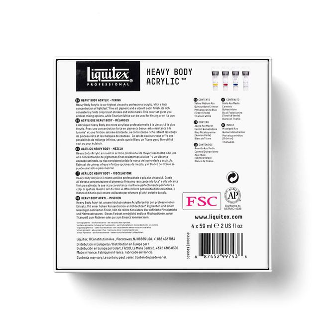 Hovedbilde LIQUITEX PRO HEAVY BODY ACRYLIC MIXING SET 4X59ML
