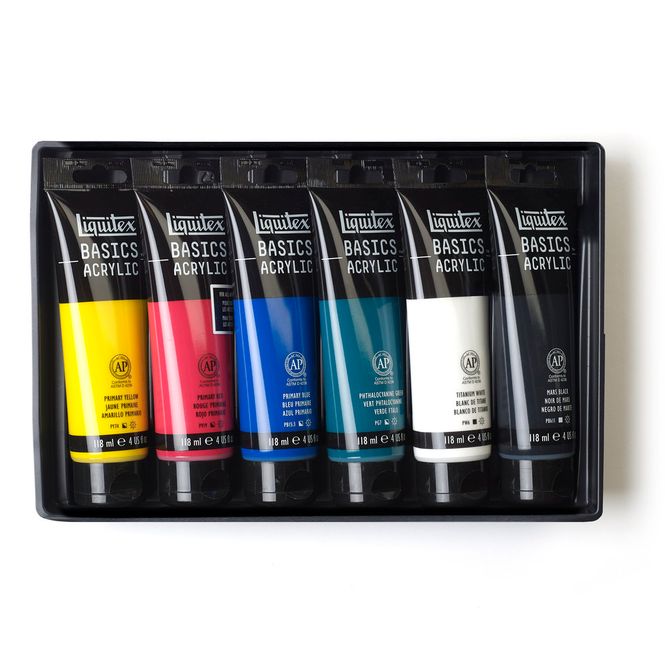 Hovedbilde LIQUITEX BASICS ACRYLIC COLOUR SET 6X118ML