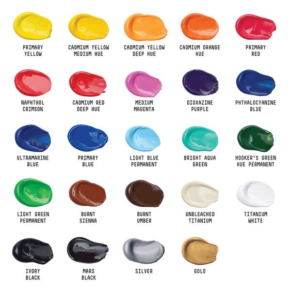 LIQUITEX BASICS ACRYLIC COLOUR SET 24X22ML