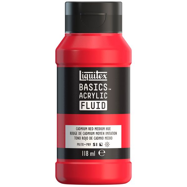 CADMIUM RED MEDIUM HUE 118ML LQX BASICS FLUID